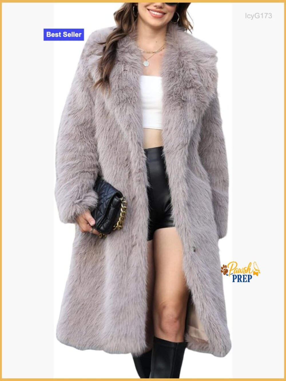 Faux Fur Coat Lapel Collar Long Sleeve Furry Jacket Open Front Warm Outerwear